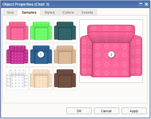 Floor Plan Software - Object Properties Dialog Box / Tab 2