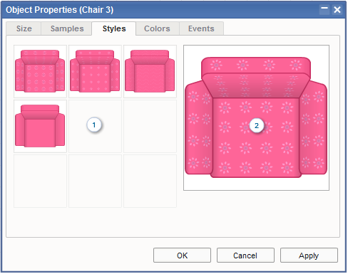 Floor Plan Software - Object Properties Dialog Box / Tab 3