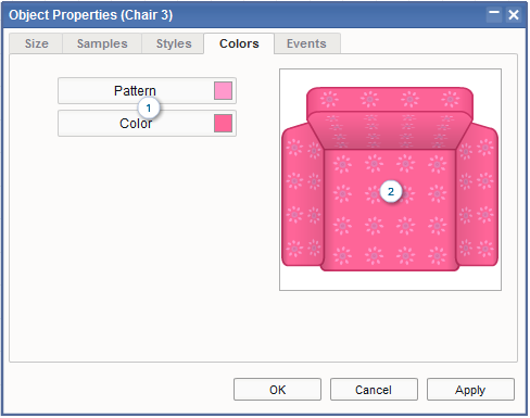 Floor Plan Software - Object Properties Dialog Box / Tab 4
