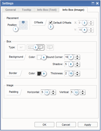 Floor Plan Software - Settings Dialog Box / Tab 1